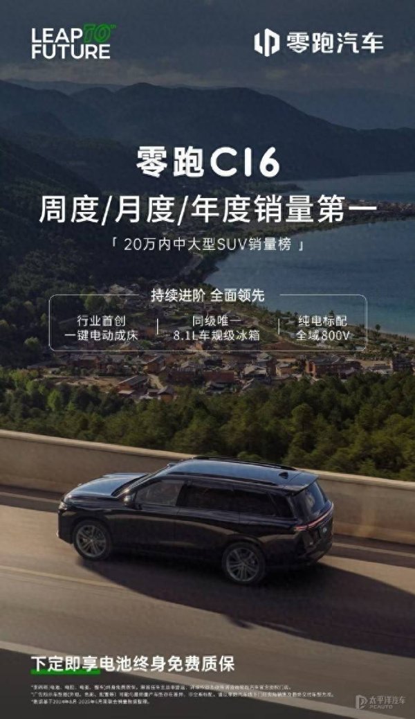 中承配资 零跑C16获20万内中大型SUV周、月、年度销量冠军