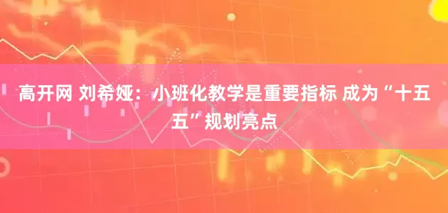高开网 刘希娅：小班化教学是重要指标 成为“十五五”规划亮点